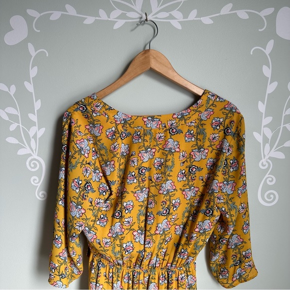 Yellow DR2 Floral-Print Dress in Size M - Picture 6 of 9